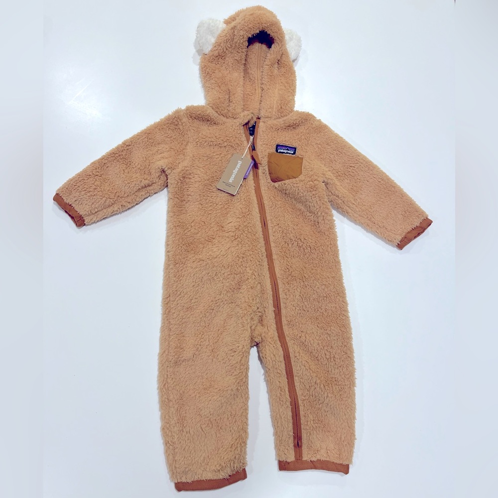 NWT Patagonia Baby Furry Friends Bear Bunting Jumpsuit Jacket 12-18 mo